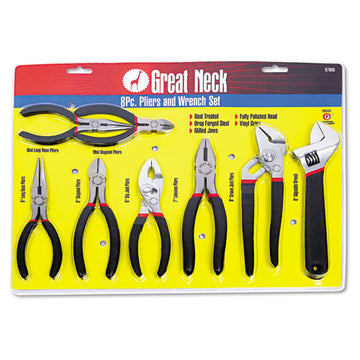 Great Neck® 8-piece Steel Pliers And Wrench Tool Set freeshipping - TVN Wholesale